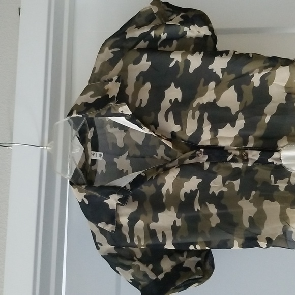 Shi Shang Yi Ge Georgette Military Style Print Dress Size XS - Picture 2 of 16